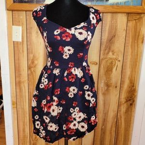 Hollister Navy Floral Sundress – Size S